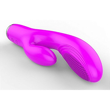 Vibrador rotativo Dora em silicone com estimulador clitoriano 20 vibrações