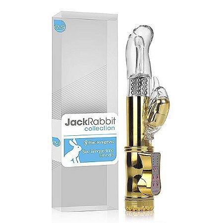 Vibrador Rotativo Jack Rabbit RECARREGÁVEL - Ponto G e Dourado - Beija-Flor Sexshop