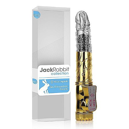 Vibrador Rotativo Jack Rabbit RECARREGÁVEL Dourado Sem estimulador clitoriano - Sexshop