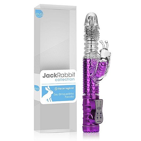 Vibrador Rotativo Jack Rabbit VAI E VEM RECARREGÁVEL - Lilás Cromado - Borboleta Sexshop