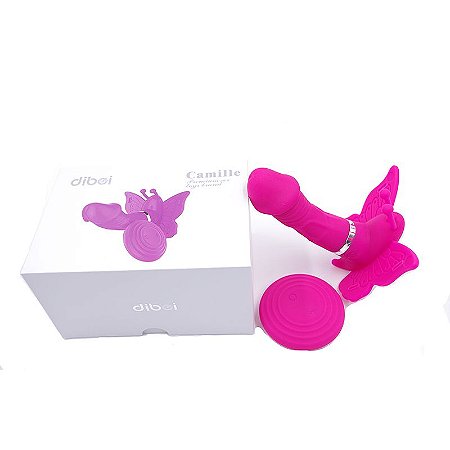 Vibrador Silicone Borboleta com Cinta controle remoto Wireless - Dibe Camille