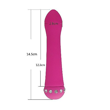 Vibrador Slim de Toque Aveludado com Strass 14cm - Aphrodisia - Sex shop