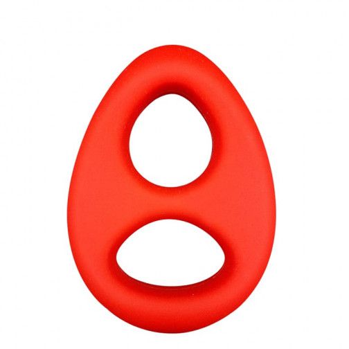 Anel peniano Duplo em silicone vermelho - Anniyatoys - Sexshop
