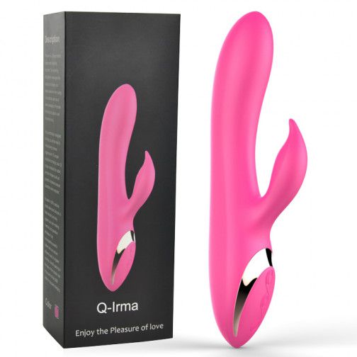 Vibrador luxo recarregável com estimulador clitoriano 12 Vibrações - Q-irma - Sexshop