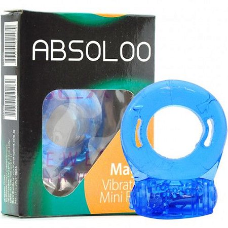 Anel peniano Azul com cápsula magic - Absoloo - Sexshop