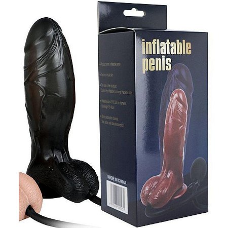 Pênis Inflável Realístico Preto Tamanho Maximo 8cm - Inflatable Pênis - Sexshop