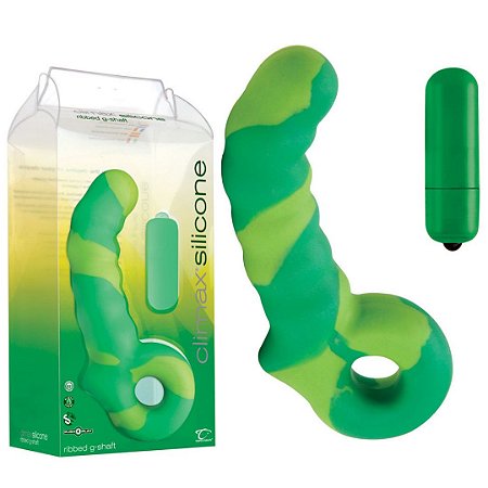 Vibrador Ponto G Ondulado Verde - Climax Silicone Ribbed