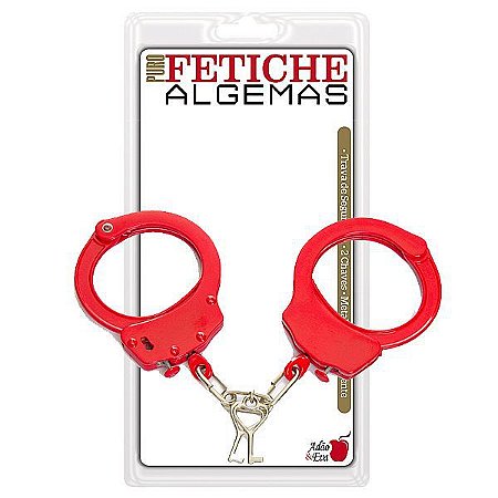 Algemas Para Fetiche Em Metal Vermelha - Sexshop