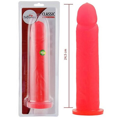 Pênis Real Grande Maciça 25x6cm Vermelha Hot Flowers – Sex shop
