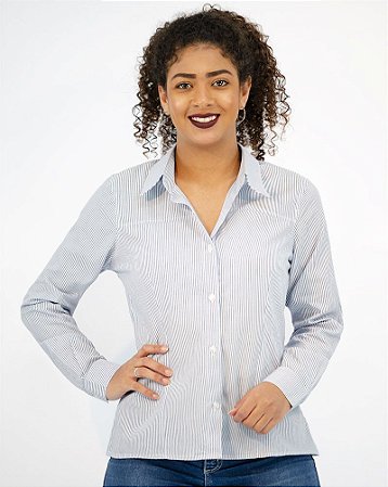 Camisa Feminina Manga Longa Listrada