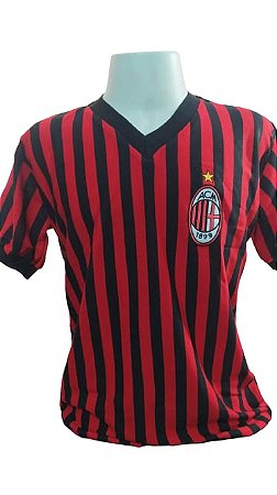 Camisa Retrô Milan - Personalizada - Mister Barros Futebol Retrô