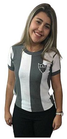 Baby Look Retrô Atlético Mineiro 1950 - Cinza