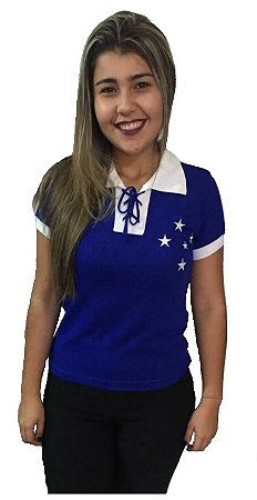 Baby Look Retrô Cruzeiro - Gola Pólo