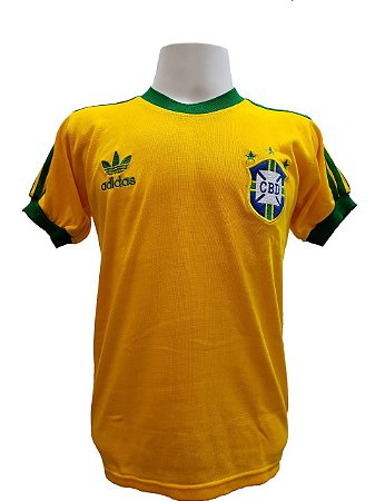 Camisa Retrô Seleção Brasileira 1978 - Amarelo Mangas Curtas - Mister  Barros Futebol Retrô