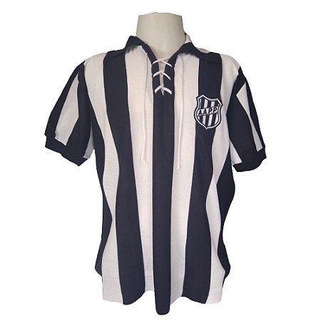 Camisa Retrô Ponte Preta  - Gola pólo - cordinha