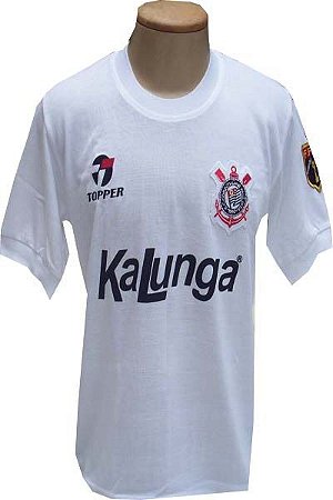 Camisa Corinthians Retrô Kalunga Branca - Mister Barros Futebol Retrô