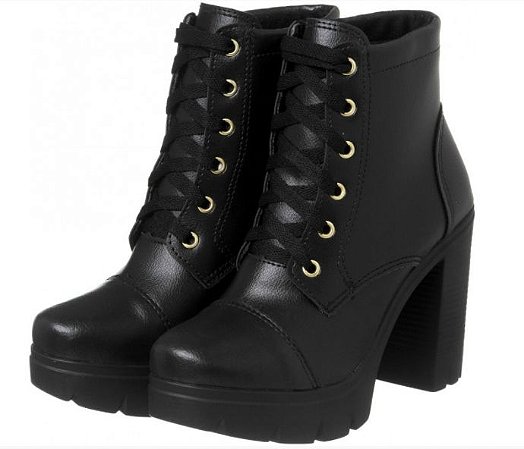 coturno preto plataforma