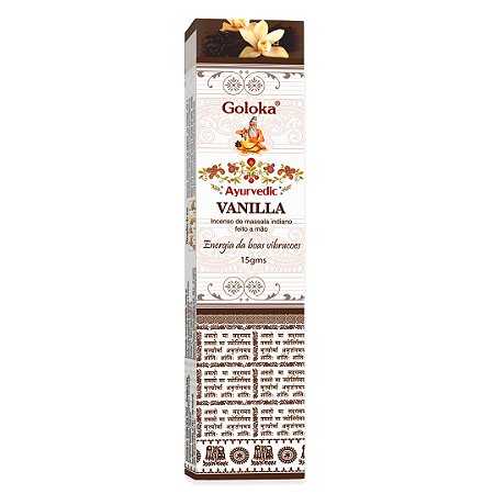 Incenso Indiano Goloka Ayurvedic Vanilla - Energia das boas vibrações.
