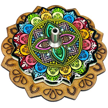 Incensário Mandala em resina  7,5cm Mandala Cód. 006