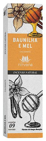 Incenso Nirvana Natural - Baunilha e Mel - Linha Tradicional