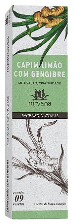 Incenso Nirvana Natural -  Capim Limão com Gengibre - Linha Tradicional
