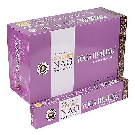 Incenso Indiano Golden Nag Vijayshree - Box Com 12 - Yoga Healing