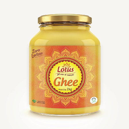 Manteiga Ghee Lotus 2KG - Pote de vidro - Manteiga Clarificada