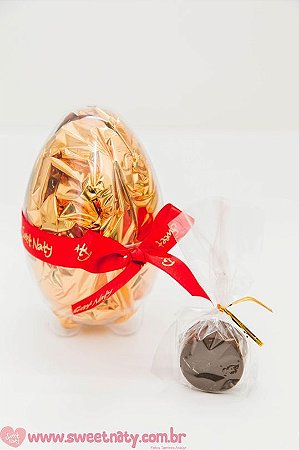 Ovo de acrílico  – com 6 mini pães de mel sortidos