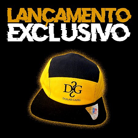 Boné Five Panel Amarelo e Preto Dolar Gang x Camisetas Vandal – Lançamento Exclusivo
