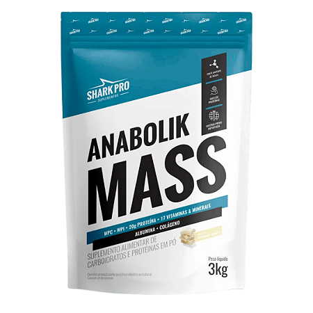 Anabolik Mass Chocolate Branco 3kg - Shark Pro