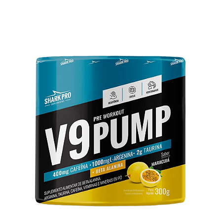 V9 Pump Pré Treino Maracujá 300g - Shark Pro