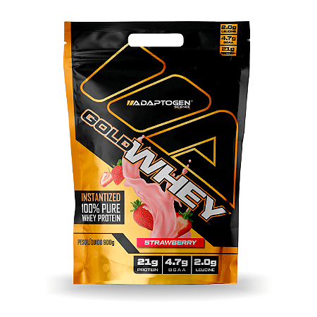Refil Gold Whey Strawberry 900g - Adaptogen