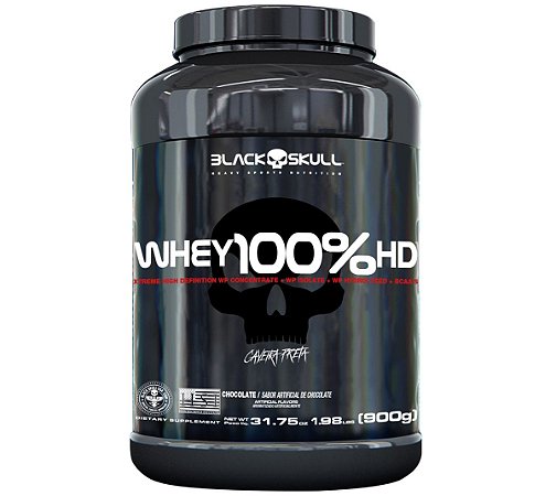 Whey 100% HD (WPC, WPI e WPH) - Pote 900g - Black Skull