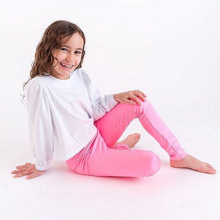 Legging Infantil Feminina Rosê com Poás - MatitoKids