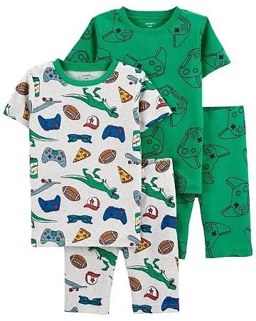 Carters Kit Pijama 4 Peças para Meninos Original e Importado