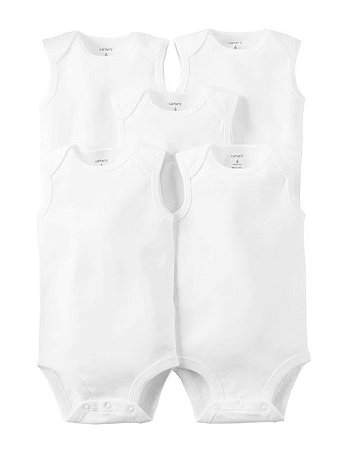 KIT BODY 5 PEÇAS CARTER´S REGATA BRANCO