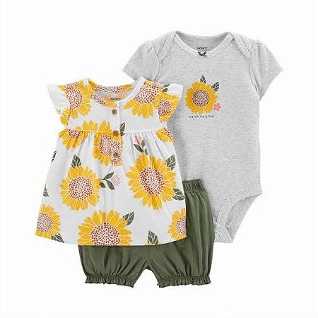 CONJUNTO VERÃO 3 PEÇAS CARTER´S GIRASSOL