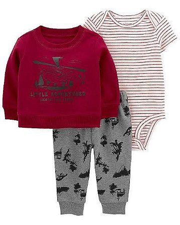 CONJUNTO FLEECE 3 PEÇAS CARTER´S - MARSALA
