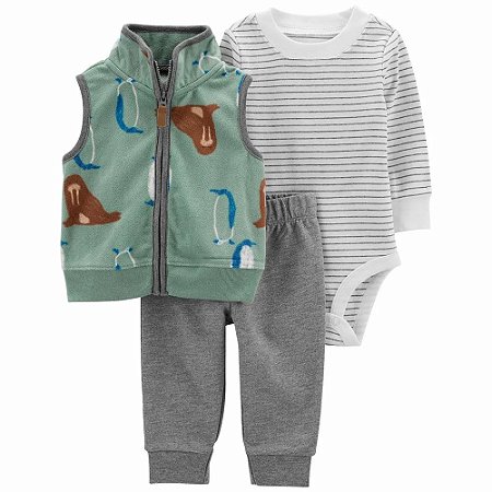 CONJUNTO 3 PEÇAS COLETE CARTER´S -PINGUIM