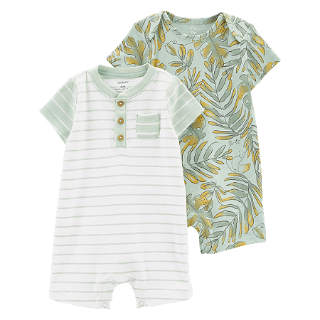 KIT ROMPER 2 PEÇAS CARTER´S - VERDE CLARO