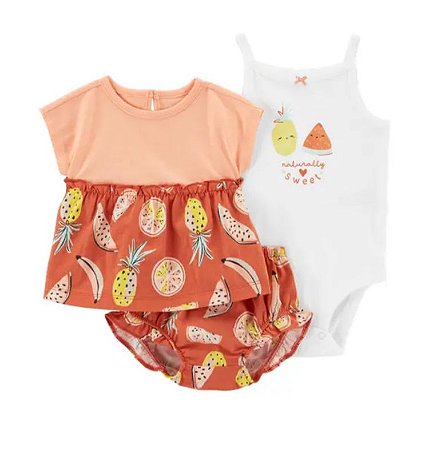 CONJUNTO 3 PEÇAS VERÃO CARTER´S - FRUTAS MENINA