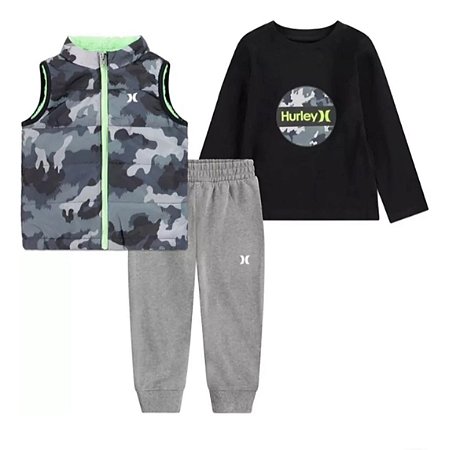 CONJUNTO 3 PEÇAS HURLEY COLETE MENINO