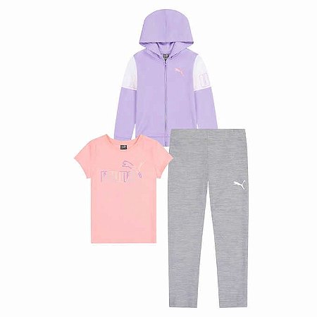 CONJUNTO 3 PEÇAS PUMA MENINA - LILAZ