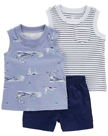 CONJUNTO VERÃO PRAIA REGATA MENINO