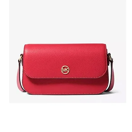BOLSA MICHAEL KORS JET SET  TRANSVERSAL SMALL PEBBED LEATHER ROSA FRAMBOESA
