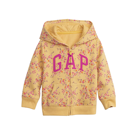 MOLETOM GAP INFANTIL FEMININO FLORAL COM ZIPER