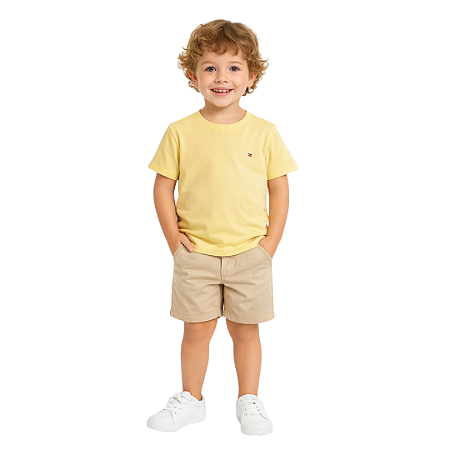 CAMISETA INFANTIL TOMMY HILFIGER AMARELO CLARO