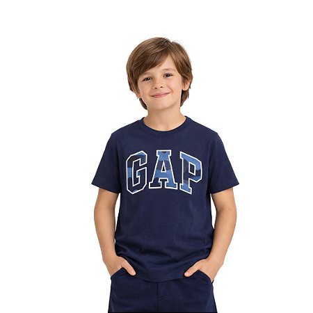 CAMISETA GAP LOGO CAMUFADA AZUL