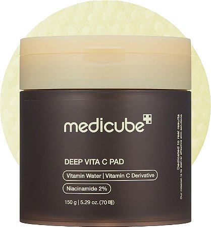 TONER PAD MEDICUBE DEEP VITA C COM NIACINAMIDA 2% - 70 PADS