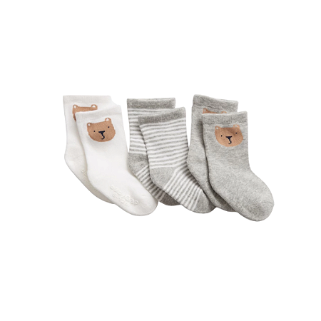 KIT MEIAS BABY GAP - 3 PARES NEUTRA - 0 A 3 MESES